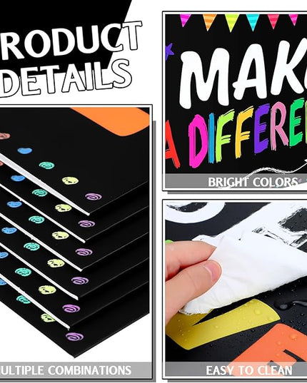 Honoson 24 Pcs Bulk Inspirational Privacy Folders for Students Cardboard Test Privacy Boards Motivational Words Desk Dividers Shield for Classroom School Study Supplies, 6 Styles(Positive)