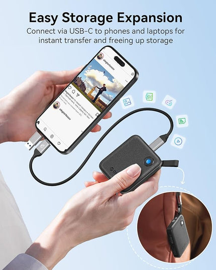 ORICO Portable SSD 480GB with 2 in 1 USB C Cable, External Solid State Drives, Up to 460MB/s, Status Indicator, Reliable Storage for USB-C Smartphone, Tablet, PC - B5PLUS