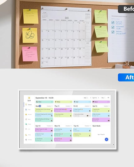 Digital Calendar – 27 Inch Electronic Wall Calendar & Chore Chart, Smart Family Organizer with Interactive Touchscreen Display, Wall Mount in Portrait or Landscape