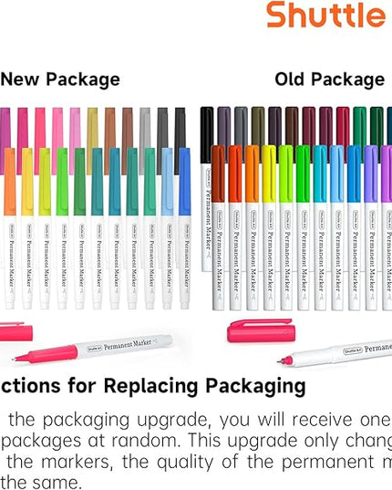 Shuttle Art Permanent Markers, 30 Assorted Colors Ultra Fine Point Permanent Marker Packed in Travel Case, Ideal Colored Markers Set for Adults Coloring Doodling on Plastic, Glass, Gift for Teens