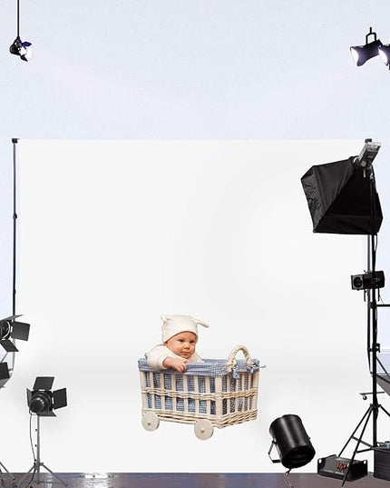 ISSUNTEX 9X15 ft Background Muslin Backdrop, Photo Studio, Collapsible High Density Screen for Video Photography and Television-Black/White