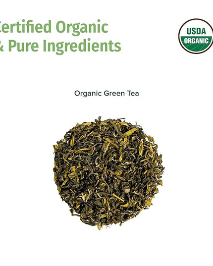 NEPAL TEA Organic Green Tea Bags from the Himalayas - 50 Pyramid Tea Bags, Single Origin from a Family Farm - Green Tea Bags with Loose Leaf Tea Inside (Himalayan Mist)