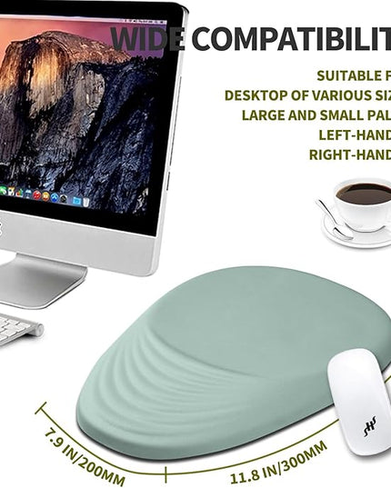 Hokafenle Ergonomic Mouse Pad Wrist Support, Terraced Slope Carpal Tunnel Wrist Pad for Mouse with Unibody Memory Foam, Wrist Rest Pain Relief Mousepad (Light Cyan, 11.8x7.9 in)