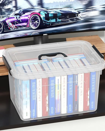 18 L Clear Latch Storage Bins with Handle, 4 Pack Plastic Storage Box with Lids
