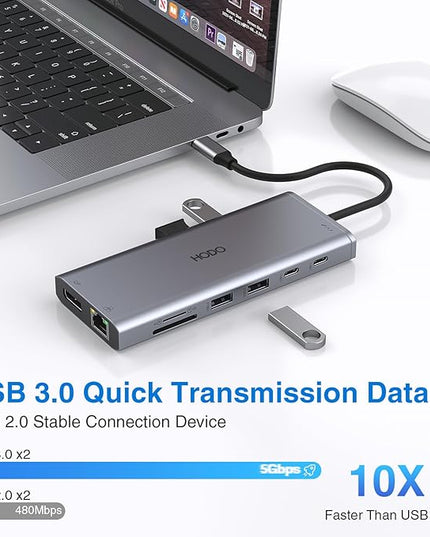USB C Docking Station Dual Monitor HDMI for Dell HP, Laptop Docking Station 3 Monitors Triple Display USB C Hub Dock to 2 HDMI 4K,DP,Ethernet,6 USB,PD,SD/TF, Audio, USB C Adapter 14 in 1 for Lenovo