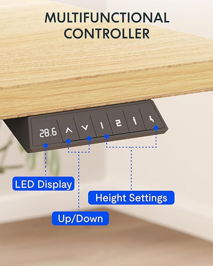 FLEXISPOT EN2 Whole-Piece Standing Desk with Clamp Power Strip, 40 x 24'' Electric Stand Up Height Adjustable Desk with Cable Management (Black Frame + 40" Maple Top, 2 Packages)