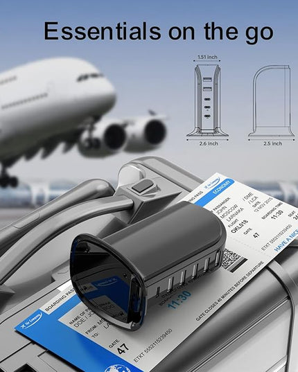 USB Charger Block with Type C, 6-Port Chargers for Multiple Devices, USB Charging Hub with Smart IC, Charger Station for Phone/Tablet/Gaming, Wall Charger Adapter Compact&Portable