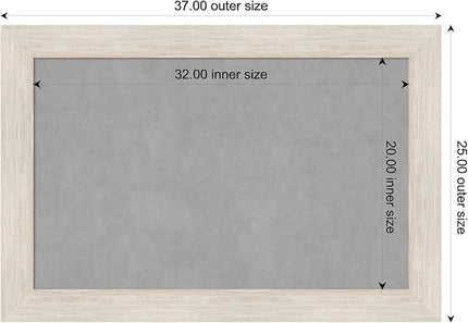Amanti Art White Framed Magnetic Board 25x37 Large Vision Board for use with Magnets, 100% Metal Sheet to Display Items as Office Decor or for Home Organization in mudroom, Kitchen or Kids Room