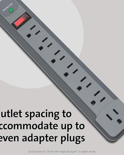 Kensington Guardian 7-Outlet, 6-Foot Cord, & 540 Joules Premium Surge Protector (K38217NA)