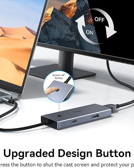 HODO Docking Station to Dual HDMI Monitors Adapter USB C to Dual HDMI Adapter 4K 60 Hz for Laptops Docking Station Dual Monitor with PD 3 USB Port Button Compatible for HP Elitebook Dell XPS 13 15 etc