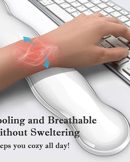Wrist Rest for Keyboard and Mouse, Ergonomic Gel Keyboard Wrist Rest for Effortless Typing & Pain Relief, Cool Silicone Gel Wrist Support Pad for Gaming, Computers, Laptops, Office