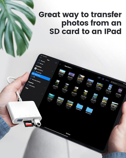 USB C SD Card Reader, Type C 4-Slots Memory Card Adapter with Dual USB Ports, Supports SD, MicroSD, Compatible with iPhone 15,iPhone 16, iPad, Mac, Laptop, MacBook, Android Galaxy