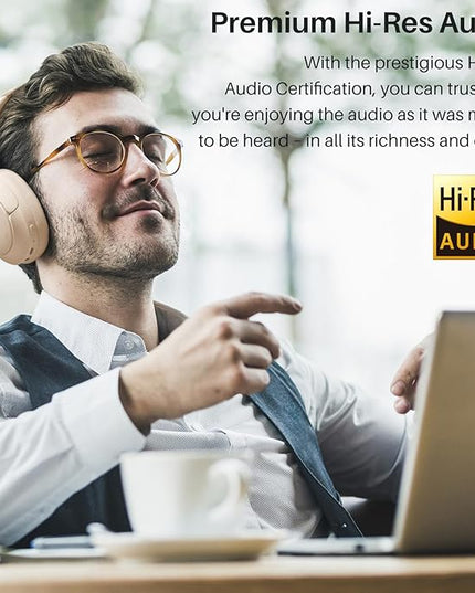 TOZO HT2 Hybrid Active Noise Cancelling Headphones, Wireless Over Ear Bluetooth Headset, 60H Playtime, Hi-Res Audio Custom EQ via App Deep Bass Comfort Fit Ear Cups, for Home Office Travel
