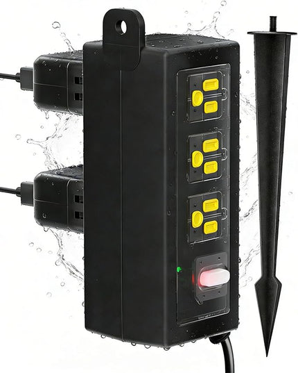 IP66 Outdoor Power Strip Waterproof,Iwister Heavy Duty Surge Protector, 10 FT Extension Cord, All-Weatherproof,6AC, Suitable for Outdoor, Work Room, Patio Gardens, Pool Parties