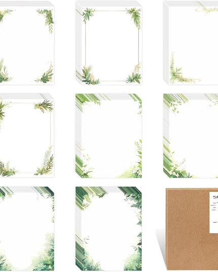 Tlenpo Greenery Theme Stationery Letter, 8.5 x 11 Inches, 80 Double-Sided, Pretty Printer Paper, Decorative Paper for Wedding, DIY Drawing, Thank Greeting Stationery Supplies, 100 gsm, 8.5 x 11 Inches