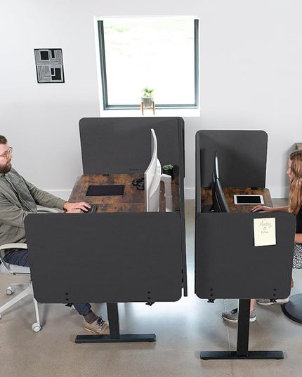 VIVO Clamp-on/Screw-on 60 x 24 inch Privacy Panel, Sound Absorbing Cubicle Desk Divider, Acoustic Partition, Dark Gray, PP-1-V060D
