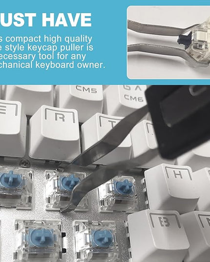CoguZed 3-Piece Keycap & Switch Puller Set – Durable Anti-Rust Stainless Steel Accessory with Precision-Grip Ends & Cleaning Brush (Ideal for Keyboard DIY, Maintenance & Enthusiasts)