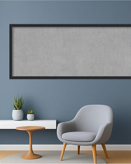 Amanti Art Black Framed Magnetic Board 22x50 Oversize Vision Board for use with Magnets, 100% Metal Sheet to Display Items as Office Decor or for Home Organization in mudroom, Kitchen or Kids Room