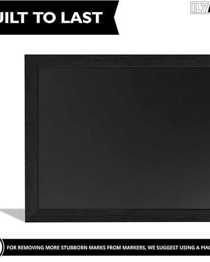 Ilyapa Extra Large Black Magnet Board for Wall - 58 x 25 Inches Wood Wall Hanging Menu for Restaurant, Food Truck, Kitchen or First Day, Black Color
