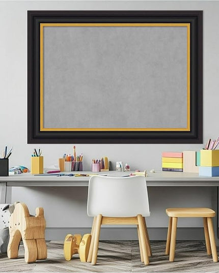 Amanti Art Black Framed Magnetic Board 26x34 Medium Vision Board for use with Magnets, 100% Metal Sheet to Display Items as Office Decor or for Home Organization in mudroom, Kitchen or Kids Room