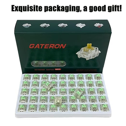 GATERON Baby Kangaroo 2.0 Switches for MX Mechanical Keyboard, 5-Pin 59gf Heavy Tactile RGB 22mm Dual-Stage Spring Factory Pre-lubed Switches(Baby Kangaroo 2.0,90Pcs)