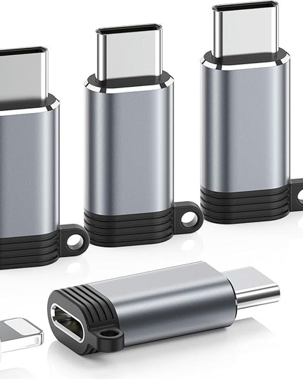 Lightning to USB C Adapter 4 Pack, Fast Charging & Data Sync for iPhone 15/16/17 Pro/Pro Max, Charger Adapter Accessory (Not for Audio/OTG)