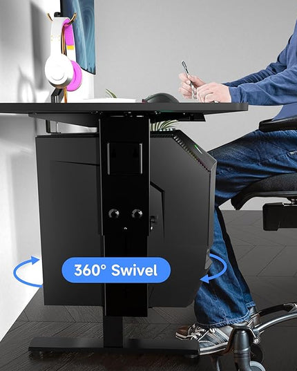 Suptek Adjustable Under Desk and Wall PC Mount,3.74 to 8.26 inch Wide Computer Case CPU Hanger Holder 360 Degree Rotatable Under-Desk PC Hanging Stand Holder Mount (ZJJ001)