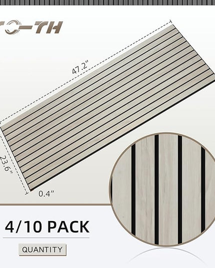TO-TH Wood-Look Acoustic Wall Panels, 10 Pack 47.2” x 23.6” Sound Panels, Decorative Wood Panels for Wall Sound Dampening Panels for Home, Office, Basement, Natural Oak with Mitered Edges