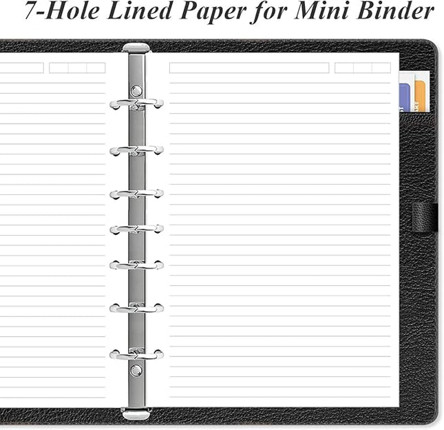 (4-Pack) Mini Binder Lined Filler Paper for 3 or 7 Ring Binders - 400 Sheets/800 Pages Loose Leaf Rule Paper Refills, Desk Size 4, 100gsm Line Paper, 5.8" x 8.5"