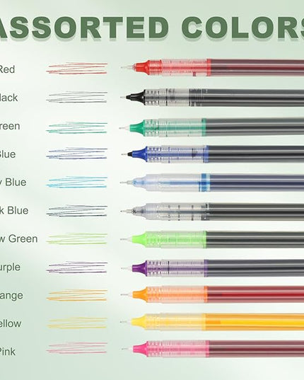 PATIKIL 6Pcs Colored Gel Ink Pens, 0.5mm Extra Fine Point Smooth Writing Japanese Quick Drying Liquid Ink Rollerball Pens for Office Stationery Classroom Teachers, Yellow Green