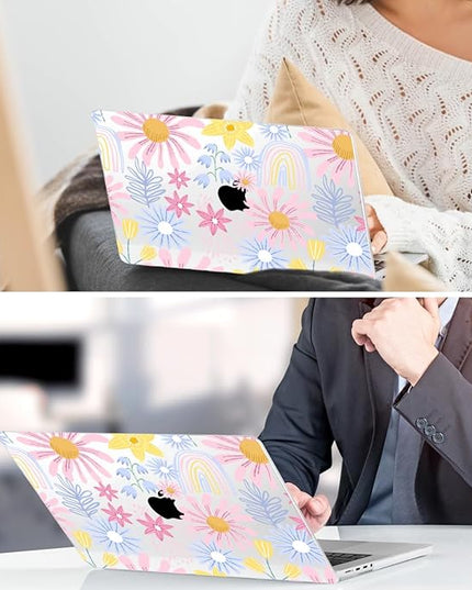 DONGKE Case for M5 MacBook Pro 14 inch 2025 2024-2021 M4 M3 M2 M1, Plastic Hard Shell Cover Compatible with A3434 A3112 A3401 A3185 A2992 A2779 A2442, Retina XDR Display & Touch ID, Florals