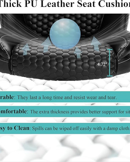 Big and Tall Office Chair,500lbs Capacity Ergonomic Desk Chair for Heavy People,PU Leather Swivel Rolling Computer Chair with Padded Flip-up Arms,High Back Executive Office Chair,Black