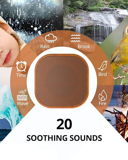 White Noise Machine plug-in Sound Machine with 20 Non Looping Natural Soothing Sounds and Memory Function Sleep Timer Sleep Machine with Sleep Therapy for Baby Kids Adults-New Wood Grain Added in 2025