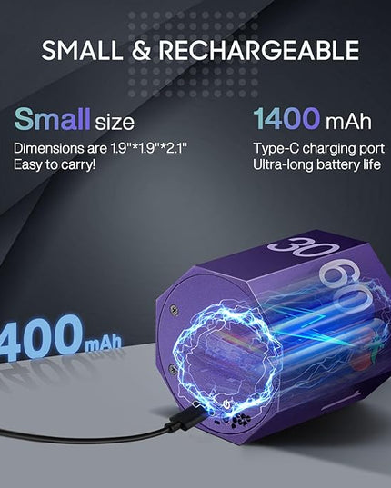 Digital Pomodoro Timer,Frosted Metal Productivity Cube Timer,1.8 in LED Digital Large Screen,Auto-Rotating Display,1/3/5/10/25/30/60min & Custom Time, Silent & Alarm,for Office, Study, Work(Purple)
