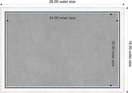 Amanti Art White Framed Magnetic Board 18x26 Medium Vision Board for use with Magnets, 100% Metal Sheet to Display Items as Office Decor or for Home Organization in mudroom, Kitchen or Kids Room