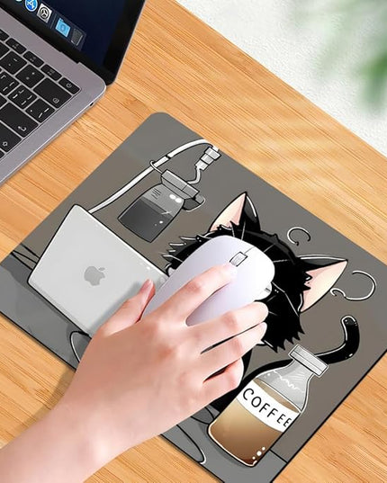 Cat (2) Square Mouse pad, Texture, Waterproof, Anti Slip Rubber Base, Computer Mouse pad, Laptop Mouse pad