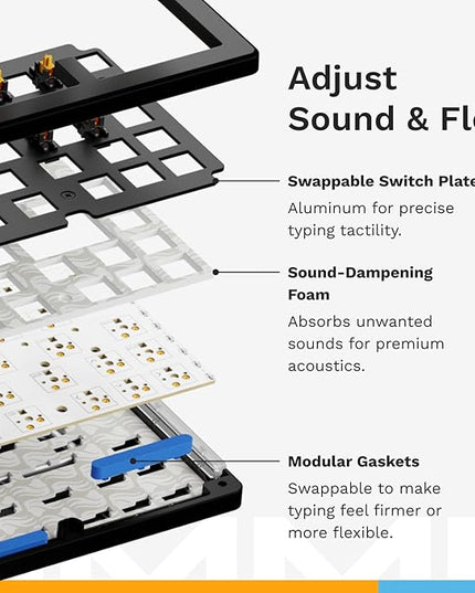 Glorious Gaming - GMMK 3 PRO HE (Barebones) Rapid Trigger Keyboard, Hall Effect, 8K Polling, Custom Modular Aluminum Body & Gasket System, Supports MX Mechanical & Magnetic Switches 75% (Black)