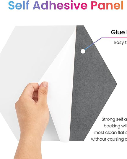 Sonic Acoustics Self-Adhesive 12 Pack Hexagon Acoustic Panels, 14" X 12" X 0.4" High Density Sound Absorbing Panels Sound Proof Insulation Beveled Edge Studio Treatment Tiles-Dark Grey