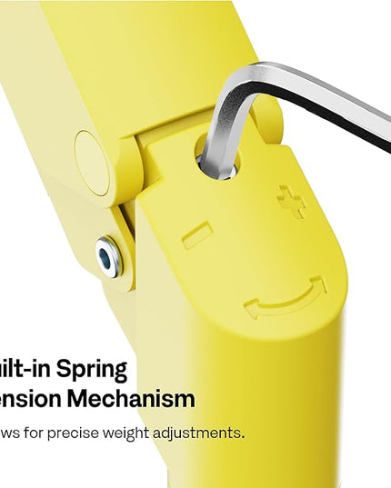 Pixio PS1S Wave Yellow Single Monitor Arm Stand Desk Mount - Fits up to 32 inches Monitors and up to 19.8lbs. VESA Compatibility and Integrated Cable Management
