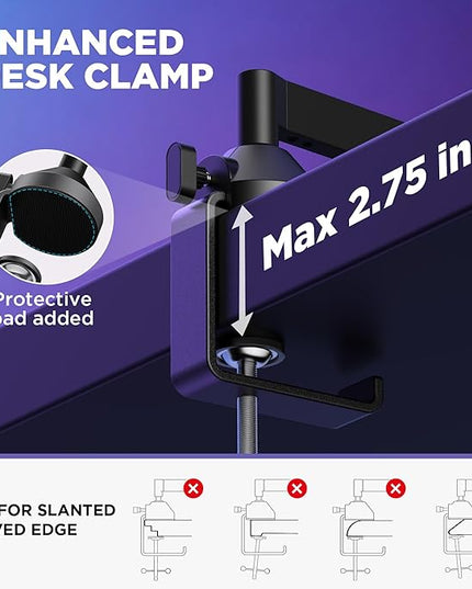 InnoGear Low Profile Mic Arm, 360° Rotatable Microphone Arm Stand Foldable Desk Mic Boom Arm with 3/8" to 5/8" Adapter for Fifine AM8 K669B Blue Yeti HyperX QuadCast SoloCast AT2020 and Other Mics