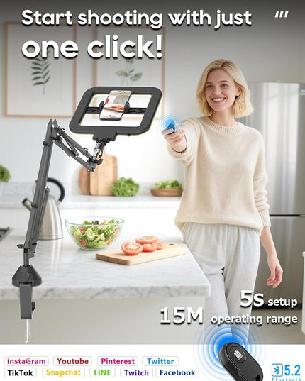 12'' Selfie Ring Light with Clamp Stand for Video Recording, Live Streaming(YouTube, Instagram, TIK Tok), Compatible with Phones, Cameras and Webcams