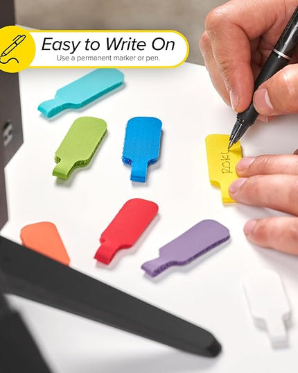 Wrap-It Storage - Cable Labels, Medium, Multi-Color (30-Pack) Write On Cord Tags for Wire Management and Identification