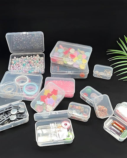 Bead Organizers and Storage-28 Pcs Small Plastic Boxes,Mini Clear Plastic Storage Boxes with Lids,for Jewelry Making Organizer,Containers Hair Accessories, Earrings,Crafts,Sewing Supplies Bead Storage