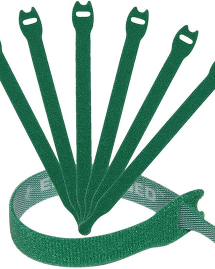 Reusable Cable Ties 1/2" x 8" for Cable Management and Organizing Cords - 30 Pack Bundled with 2 Bonus Cinch Straps (Green)