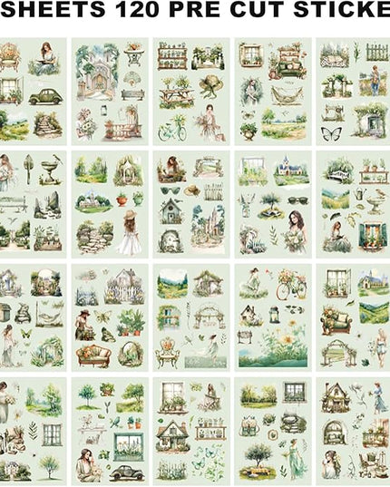 Auguro 4 Books for Seasons Stickers for Scrapbooking 480 Pre-Cut Pet Transparent Stickers for journaling Spring Summer Fall and Winter Sticker