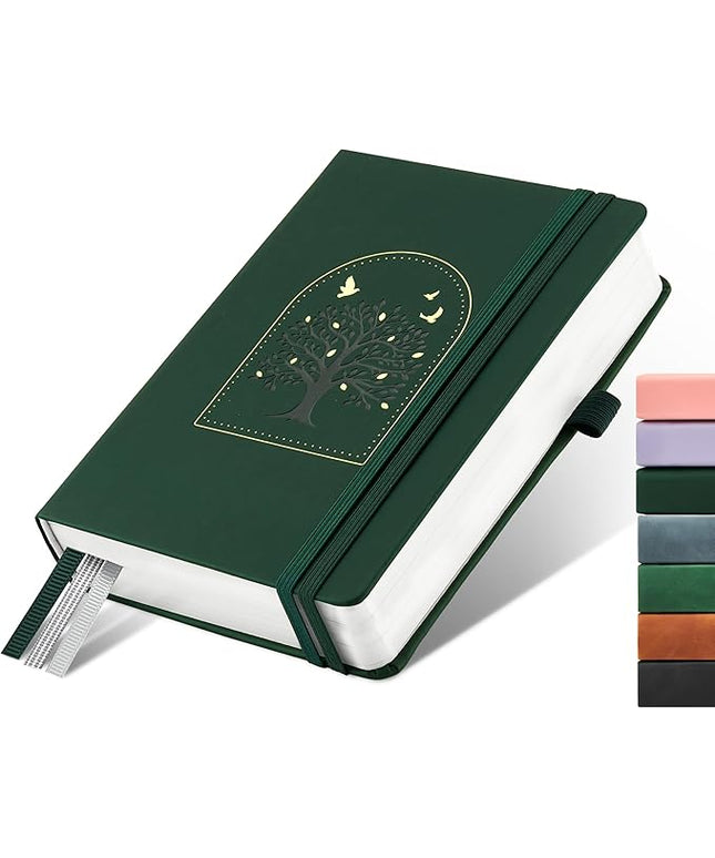 &And Per Se Lined Journal Notebook for Women&Men with Pattern, 365 Pages, 5.7'' x 8'' 100GSM Thick Paper, A5 Journals for Writing(Dark Green)