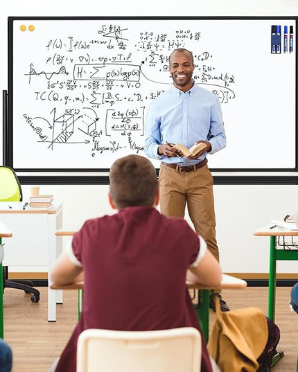 H-Qprobd Dry Erase Board with Stand 72"x40" Magnetic Mobile Whiteboard on Wheels Double-Sided Rolling Whiteboard for Office, Home & School