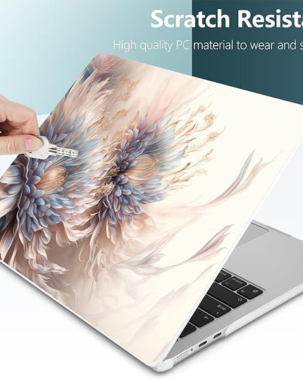 DONGKE for M4 MacBook Air 13.6 Inch Case 2025 2024 2023 2022 Model A3240 A3113 A2681 M3 M2 Chip, Plastic Hard Shell Case Cover with Touch ID for MacBook Air 13 Inch M4 - Beautiful Flower