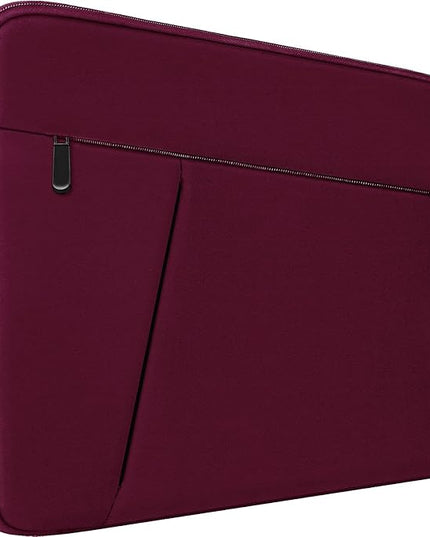 Laptop Sleeve Bag 15.6 inch, BOOEUDI Durable Shockproof Protective Computer Carrying Cover with Front Pocket, Briefcase Handbags Laptop Sleeve Bag for 15.6 inch HP, Dell, Acer, Asus, Notebook, WineRed