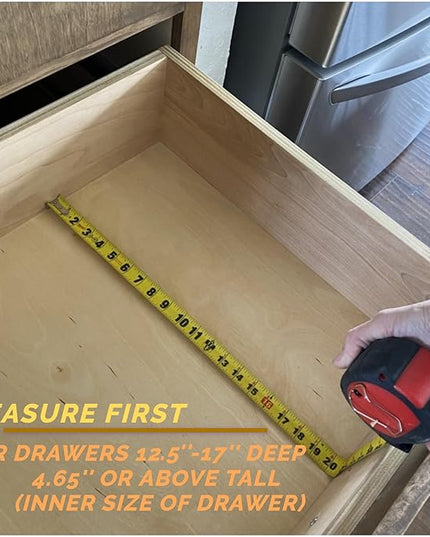 Fabsome Dresser Drawer Organizers 6 Pack, 4.65'' High Adjustable from 12.5-17‘’ Bamboo Drawer Dividers for Clothing Baby Clothes, Wooden Separators for Dresser Nursery Organization with Soft Foam Ends